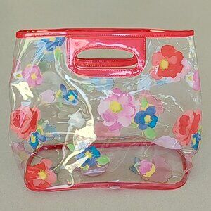 Clear Plastic Floral Carry Purse/Tote
